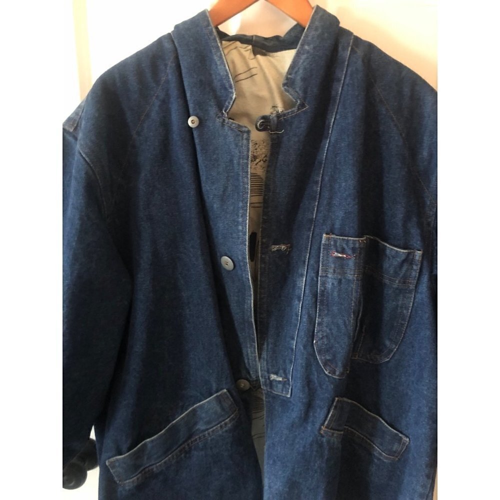 Woman's Curvy Plus Blue Jean Modeling Agency Jacket from Paris 1990's size 2X - Picture 3 of 9